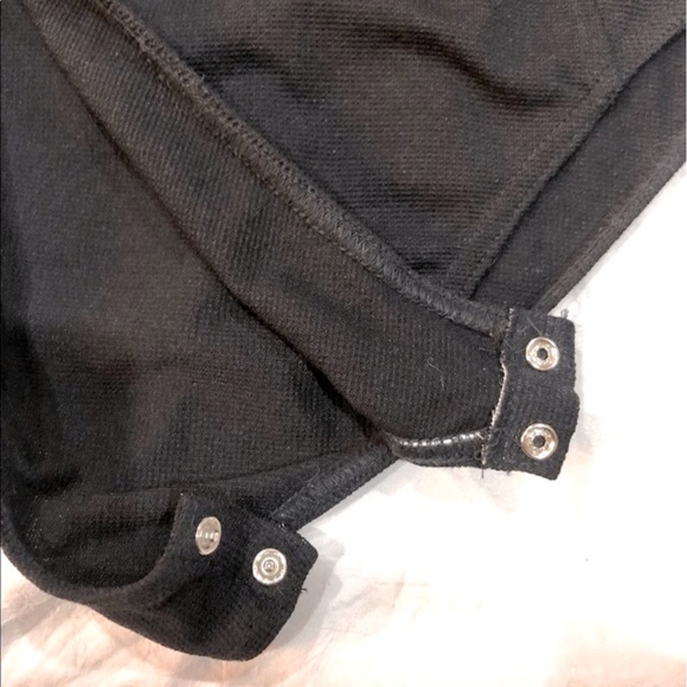 THREE BEE label black sleevless front half zip bodysuit sizeL excellent cond - Picture 10 of 14